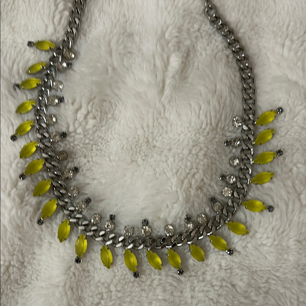 Silver and Yellow Statement Necklace